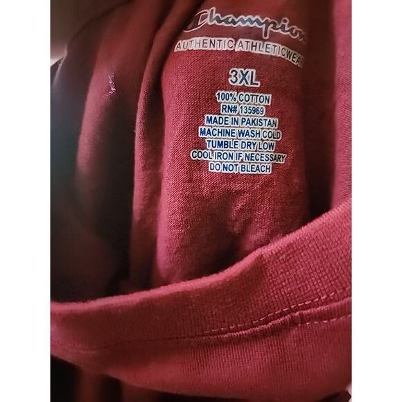 Champion Performance Short Sleeve T-shirt, Maroon 3XL ATHLETIC WEAR NEW A131 - Picture 3 of 4